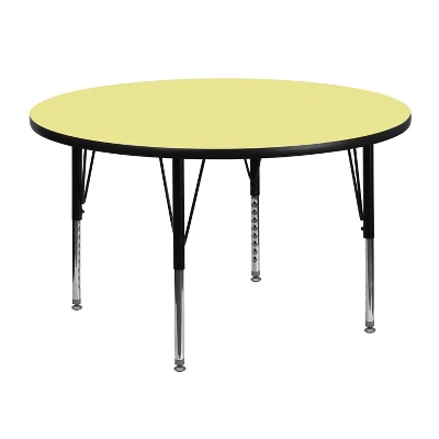 Flash Furniture 48'' Round Thermal Laminate Activity Table - Height Adjustable Short Legs 5 Flash Furniture 48'' Round Thermal Laminate Activity Table - Height Adjustable Short Legs - Image 3