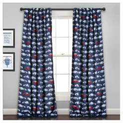 Kids' Race Cars Room Darkening Window Curtain Set Navy/Red - Lush Décor -Children Furniture Store GUEST 5afc0dca 187f 4ff3 aff9 b179200d47b8