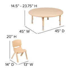 Flash Furniture 45" Round Plastic Height Adjustable Activity Table Set With 4 Chairs 14 Flash Furniture 45" Round Plastic Height Adjustable Activity Table Set With 4 Chairs -Children Furniture Store GUEST 5bde440d 599a 4c96 acf1 f2e4c312f711