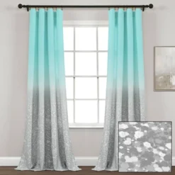 52"x84" Set Of 2 Glitter Ombre Metallic Print Window Curtain Panels - Lush Décor -Children Furniture Store GUEST 5cfe0a77 ee5d 4ecf 9e32 3263dd4328e2