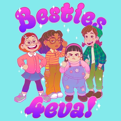 Junior's Turning Red Besties 4Eva! Racerback Tank Top 3 Junior's Turning Red Besties 4Eva! Racerback Tank Top