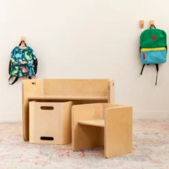 ECR4Kids Premium Bentwood Multipurpose Table And Chair Set, Kids Furniture, Natural, 3-Piece -Children Furniture Store GUEST 5ed6b62a fb4d 4ea5 b3c7 dd078185903f