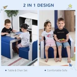 Qaba Kids Sofa Set 2-in-1 Multi-Functional Toddler Table Chair Set 2 Seat Couch Storage Box Soft Sturdy 14 Qaba Kids Sofa Set 2-in-1 Multi-Functional Toddler Table Chair Set 2 Seat Couch Storage Box Soft Sturdy -Children Furniture Store GUEST 6346659c 0087 4c41 bfbf 947641c448a8