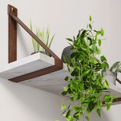 Brandon Vintage Matte Faux Marble Wall Shelf Brown - Nathan James 6 Brandon Vintage Matte Faux Marble Wall Shelf Brown - Nathan James - Image 4