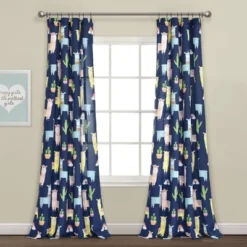 52"x84" Make A Wish Southwest Llama Cactus Window Curtain Panels Set - Lush Décor 12 52"x84" Make A Wish Southwest Llama Cactus Window Curtain Panels Set - Lush Décor -Children Furniture Store GUEST 65783249 d88a 48f9 85ec 1564cb76ed5c