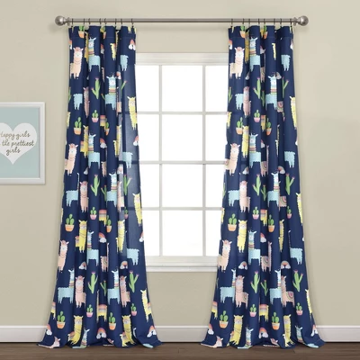 52"x84" Make A Wish Southwest Llama Cactus Window Curtain Panels Set - Lush Décor 7 52"x84" Make A Wish Southwest Llama Cactus Window Curtain Panels Set - Lush Décor - Image 5