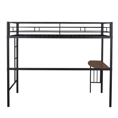 Twin Size Metal Loft Bed With Desk, Ladder And Railing - ModernLuxe 9 Twin Size Metal Loft Bed With Desk, Ladder And Railing - ModernLuxe - Image 7