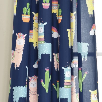 52"x84" Make A Wish Southwest Llama Cactus Window Curtain Panels Set - Lush Décor 4 52"x84" Make A Wish Southwest Llama Cactus Window Curtain Panels Set - Lush Décor - Image 2