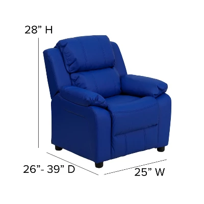 Flash Furniture Deluxe Padded Contemporary Kids Recliner With Storage Arms 6 Flash Furniture Deluxe Padded Contemporary Kids Recliner With Storage Arms - Image 4