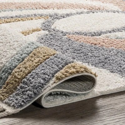 Theodora Colorful Swirl Kids Tassel Area Rug 5 Theodora Colorful Swirl Kids Tassel Area Rug - Image 3