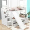 Twin Over Full Bunk Bed With Drawers,Storage Staircase And Slide-ModernLuxe 2 Twin Over Full Bunk Bed With Drawers,Storage Staircase And Slide-ModernLuxe -Children Furniture Store GUEST 67f94d5b efa8 4426 ba5f f42d89990bad