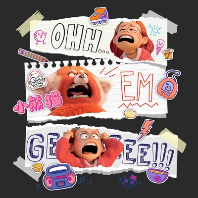 Men's Turning Red Ohh Em Gee Paper Notes T-Shirt 3 Men's Turning Red Ohh Em Gee Paper Notes T-Shirt