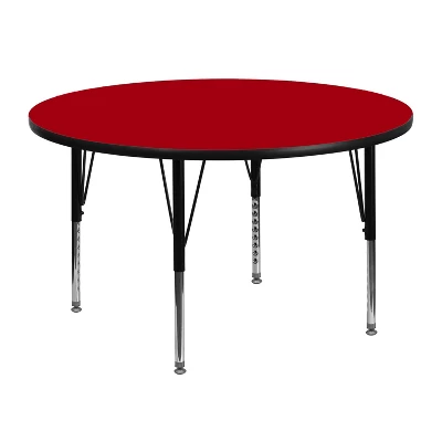 Flash Furniture 48'' Round Thermal Laminate Activity Table - Height Adjustable Short Legs 4 Flash Furniture 48'' Round Thermal Laminate Activity Table - Height Adjustable Short Legs - Image 2