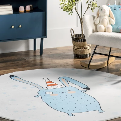 NuLOOM Eowyn Modern Rabbit Machine Washable Kids Area Rug 10 NuLOOM Eowyn Modern Rabbit Machine Washable Kids Area Rug - Image 8