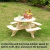 Gardenised Wooden Kids Round Picnic Table Bench, Outdoor Children's Backyard Table, Crafting, Dining, And Playtime Patio Table 1 Gardenised Wooden Kids Round Picnic Table Bench, Outdoor Children's Backyard Table, Crafting, Dining, And Playtime Patio Table -Children Furniture Store GUEST 6a338b41 e9e9 490d 82ca b2a5e542e97c