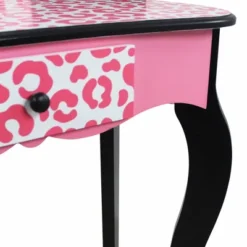 Fashion Leopard Prints Gisele Play Wooden Vanity Set Pink / Black - Teamson Kids -Children Furniture Store GUEST 6a3aa383 76cf 42ab b34d 1101da788167
