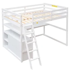 Full Size Loft Bed With Desk, Shelf And Two Built-in Drawers - ModernLuxe 16 Full Size Loft Bed With Desk, Shelf And Two Built-in Drawers - ModernLuxe -Children Furniture Store GUEST 6b4c7320 6e29 452d 89aa d26f7cf01736