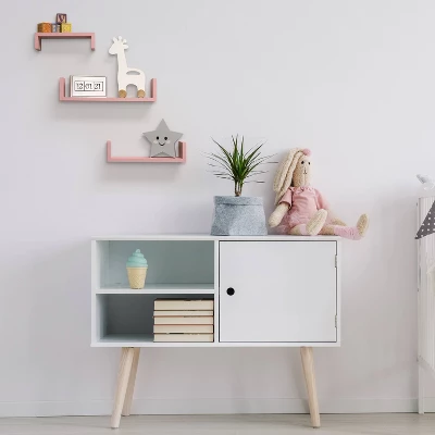 Set Of 3 Picture Ledge Shelf For Kids' Room Pink - InPlace 8 Set Of 3 Picture Ledge Shelf For Kids' Room Pink - InPlace - Image 6