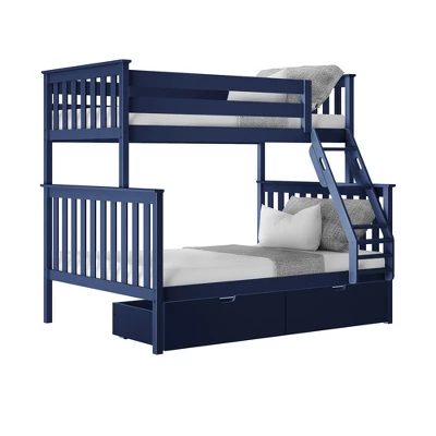 Max & Lily Twin Over Full Bunk Bed With Under Bed Storage Drawers 10 Max & Lily Twin Over Full Bunk Bed With Under Bed Storage Drawers - Image 8