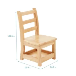 ECR4Kids Three Rung Ladderback Chairs With Storage, 2-Pack - Natural
