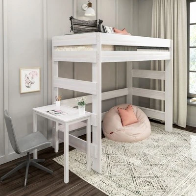 Max & Lily Farmhouse High Loft Bed With Desk 3 Max & Lily Farmhouse High Loft Bed With Desk