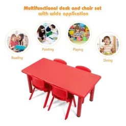 Costway Kids Plastic Rectangular Learn And Play Table Playroom Kindergarten Home Red 19 Costway Kids Plastic Rectangular Learn And Play Table Playroom Kindergarten Home Red -Children Furniture Store GUEST 72f3058c 5824 46ca acf0 39391ff79162