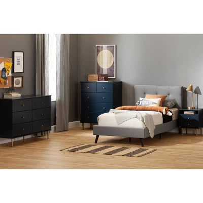 Dylane 2-Drawer Nightstand Navy - South Shore 3 Dylane 2-Drawer Nightstand Navy - South Shore