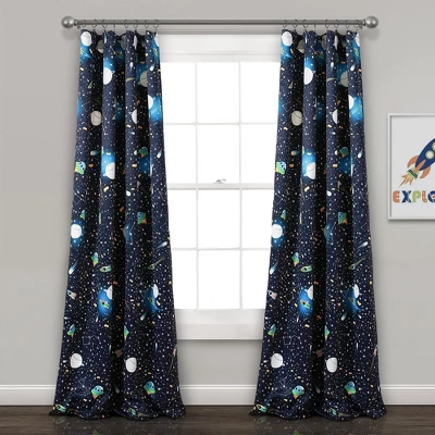 Universe Room Darkening Window Curtain Panels Navy - Lush Décor 8 Universe Room Darkening Window Curtain Panels Navy - Lush Décor - Image 6