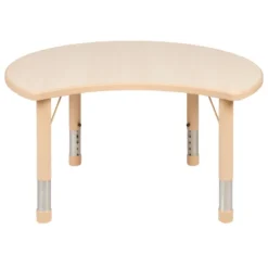 Emma And Oliver 25.125"W X 35.5"L Crescent Natural Plastic Adjustable Activity Table-Seats 4 16 Emma And Oliver 25.125"W X 35.5"L Crescent Natural Plastic Adjustable Activity Table-Seats 4 -Children Furniture Store GUEST 7640befe 3896 4740 945f 8b8e6b5fb563