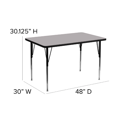 Emma And Oliver 30x48 Rectangle Laminate Adjustable Activity Table 7 Emma And Oliver 30x48 Rectangle Laminate Adjustable Activity Table - Image 5