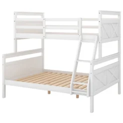 Twin Over Full Bunk Bed With Ladder And Safety Guardrail-ModernLuxe 17 Twin Over Full Bunk Bed With Ladder And Safety Guardrail-ModernLuxe -Children Furniture Store GUEST 776c2964 35a4 461e 844a 4a953883d51c
