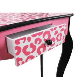 Fashion Leopard Prints Gisele Play Wooden Vanity Set Pink / Black - Teamson Kids -Children Furniture Store GUEST 77fcb23e ec20 40f8 befa a9b7fed496cd