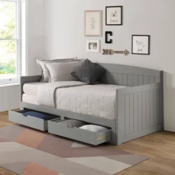King Harmony Daybed With Conversion Dove Gray - Alaterre Furniture -Children Furniture Store GUEST 78faeddb 3271 4b8b b5fe 9fcb3ca30989