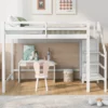 Full Size Loft Bed With Built-in Storage Wardrobe And Stairs-ModernLuxe