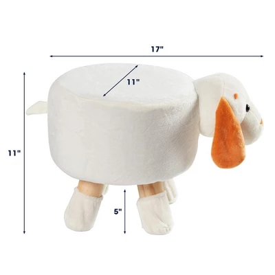 Cheer Collection Kids Mini Padded Footstool With Solid Wooden Legs 4 Cheer Collection Kids Mini Padded Footstool With Solid Wooden Legs - Image 2