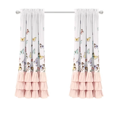 2pc Flutter Butterfly Window Curtain Set Pink - Lush Décor 7 2pc Flutter Butterfly Window Curtain Set Pink - Lush Décor - Image 5