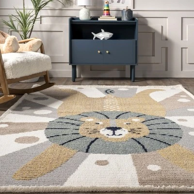 Brodie Cheerful Lion Kids Area Rug 9 Brodie Cheerful Lion Kids Area Rug - Image 7