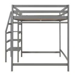 Full Size Loft Bed With Staircase And Safety Guardrails Gray/White-ModernLuxe 24 Full Size Loft Bed With Staircase And Safety Guardrails Gray/White-ModernLuxe -Children Furniture Store GUEST 7dcbda4b f402 4598 a215 b3e560119308