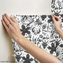 Stranger Things Hellfire Club Peel And Stick Wallpaper Red - RoomMates 13 Stranger Things Hellfire Club Peel And Stick Wallpaper Red - RoomMates -Children Furniture Store GUEST 7e4403e3 bf55 4f45 b8a8 57e690c9a64d