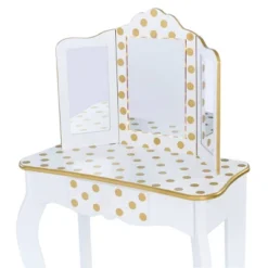 Fashion Polka Dot Gisele Play Vanity Set With Led Mirror White/Gold - Teamson Kids 23 Fashion Polka Dot Gisele Play Vanity Set With Led Mirror White/Gold - Teamson Kids -Children Furniture Store GUEST 7f0465b5 7e31 4824 94e3 6c7674369f78