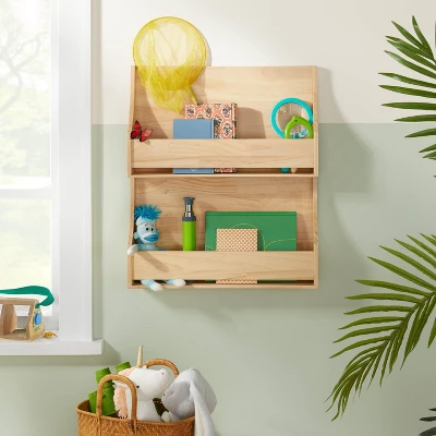 2 Tier Wood Kids' Book Shelf Natural - Pillowfort™ 3 2 Tier Wood Kids' Book Shelf Natural - Pillowfort™