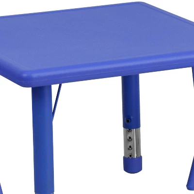 Flash Furniture 24" Square Plastic Height Adjustable Activity Table Set With 2 Chairs 6 Flash Furniture 24" Square Plastic Height Adjustable Activity Table Set With 2 Chairs - Image 4