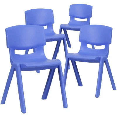 Emma And Oliver 4 Pack Plastic Stackable K-2 School Chair With 13.25"H Seat 13 Emma And Oliver 4 Pack Plastic Stackable K-2 School Chair With 13.25"H Seat - Image 11