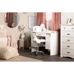 Tiara Makeup Desk Pure White - South Shore -Children Furniture Store GUEST 8493760f 82cf 44d3 bae6 b891377bb893