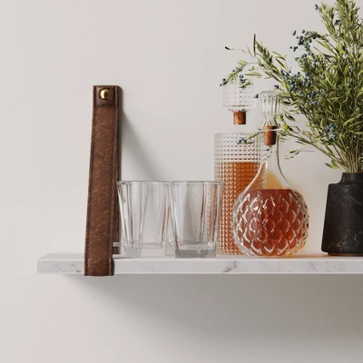 Brandon Vintage Matte Faux Marble Wall Shelf Brown - Nathan James 7 Brandon Vintage Matte Faux Marble Wall Shelf Brown - Nathan James - Image 5