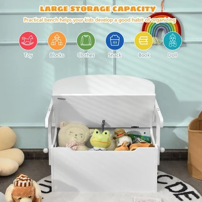 Costway 3-in-1 Kids Convertible Storage Bench Wood Activity Table And Chair Set 7 Costway 3-in-1 Kids Convertible Storage Bench Wood Activity Table And Chair Set - Image 5