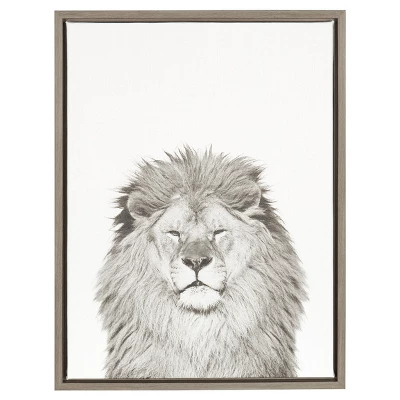 24" X 18" Lion Framed Canvas Art - Uniek 5 24" X 18" Lion Framed Canvas Art - Uniek - Image 3