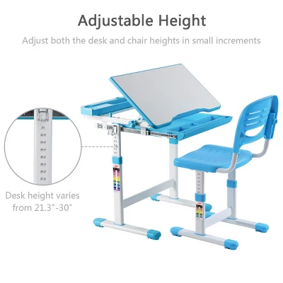 Costway Height Adjustable Children's Desk Chair Set Multifunctional Study Drawing 5 Costway Height Adjustable Children's Desk Chair Set Multifunctional Study Drawing - Image 3