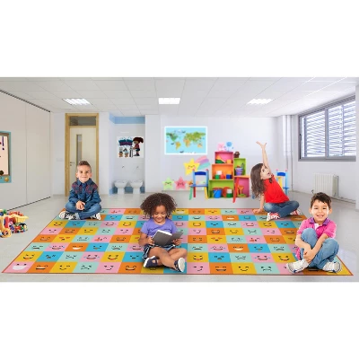 Deerlux 6 Ft. Social Distancing Colorful Kids Classroom Seating Area Rug, Emoji Mask Design 10 Deerlux 6 Ft. Social Distancing Colorful Kids Classroom Seating Area Rug, Emoji Mask Design - Image 8