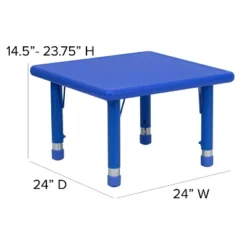 Flash Furniture 24" Square Plastic Height Adjustable Activity Table Set With 2 Chairs 16 Flash Furniture 24" Square Plastic Height Adjustable Activity Table Set With 2 Chairs -Children Furniture Store GUEST 899629de 13b1 413d ab38 886f10c25ec0